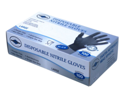 Γάντια Νιτριλίου Μαύρα (Χωρίς Latex)