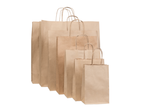 Χάρτινη Τσάντα Kraft με Στριφτό Χερούλι (25 τμχ)